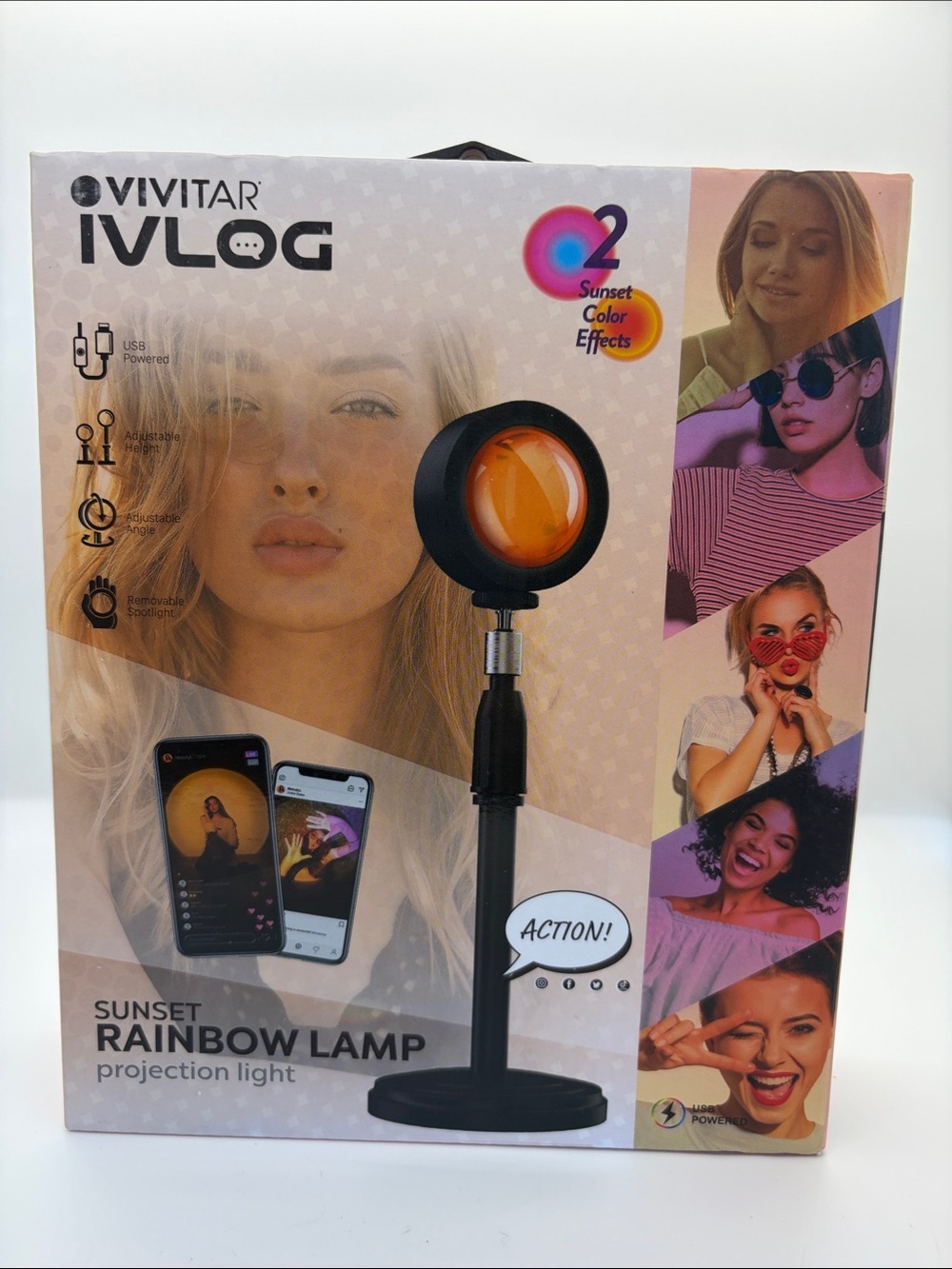 Vivitar IVLOG Sunset Rainbow Lamp Projection Light - Orange